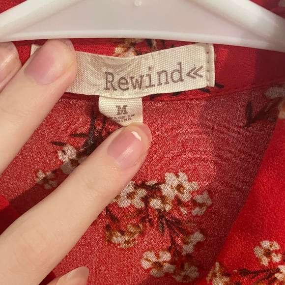 Red Button up tee - Picture 3 of 3